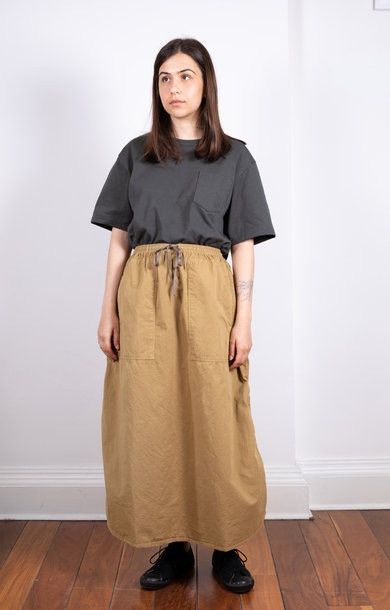 image of Orslow Climbing Skirt, Light Cotton Twill, One Size in Khaki, Women's