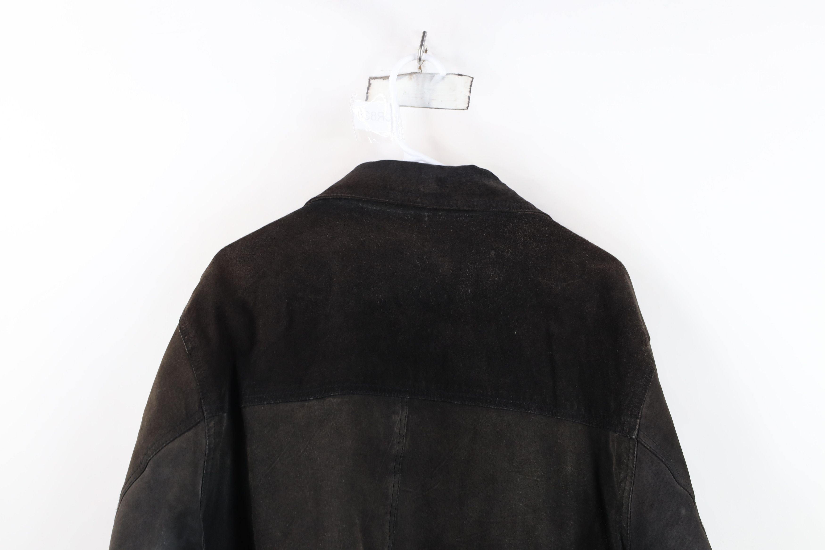 Vintage Vintage 90s Streetwear Buckle Back Suede Leather Jacket Size US M / EU 48-50 / 2 - 13 Thumbnail