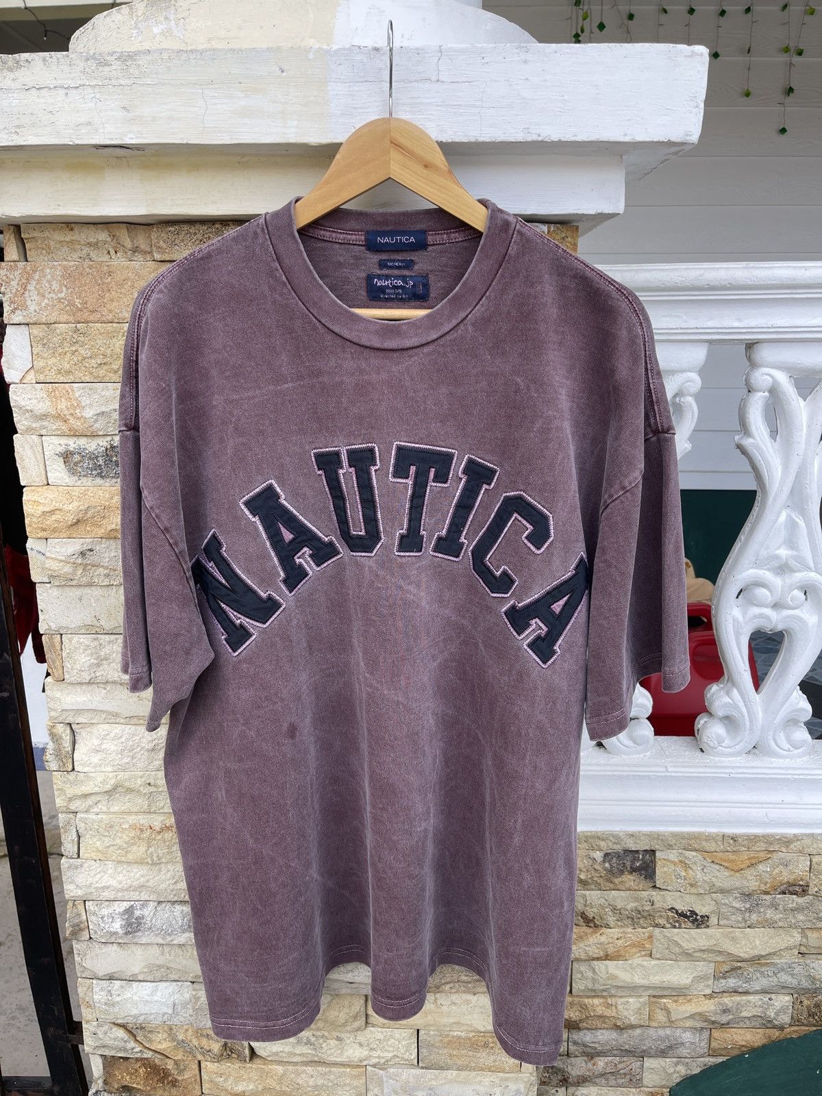 Nautica Rare🔥Nautica JP Spell Out Logo T-Shirt stone Wash Size US XL / EU 56 / 4 - 2 Thumbnail