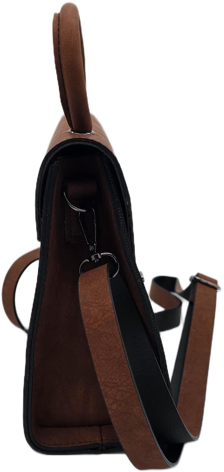 Genetic Manipulation Shinichiro Kuriya Brown Faux Leather Structured Handbag with Top Handle and Fl Size ONE SIZE - 4 Thumbnail
