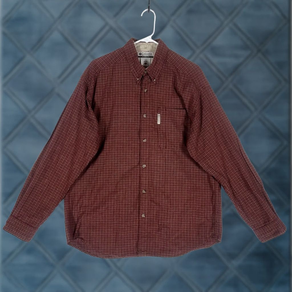 Vintage Columbia Button-Up Long Sleeve Shirt Mens Large Red Plaid Outdoor Hiking Fishing Size US L / EU 52-54 / 3 - 1 Thumbnail