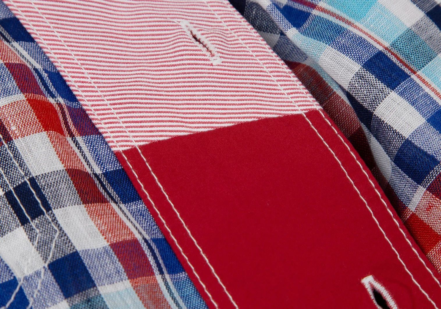 Junya Watanabe Linen Check Horizontal Collar Shirt in Blue and Red Size US S / EU 44-46 / 1 - 13 Thumbnail