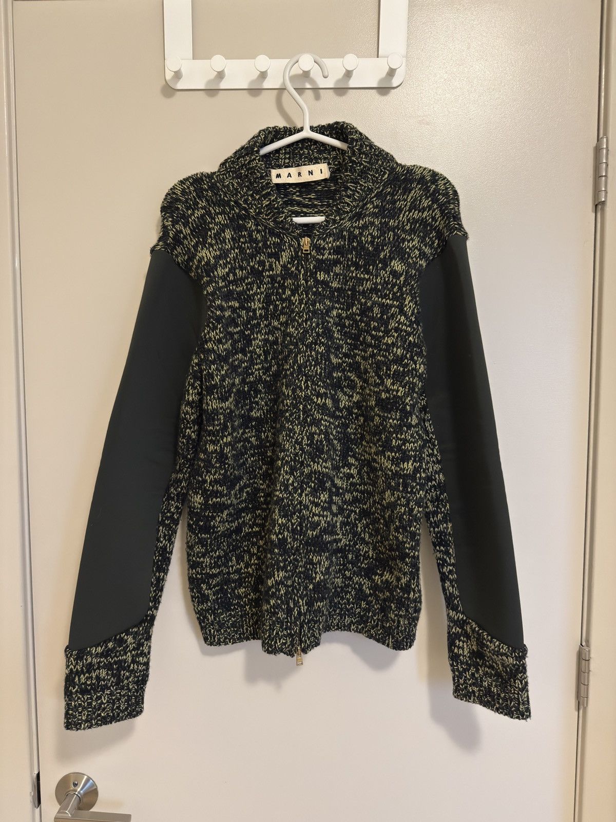 Marni Marni Mixed-Material Wool Zip Cardigan, IT 48 (M/L) Size US M / EU 48-50 / 2 - 1 Thumbnail