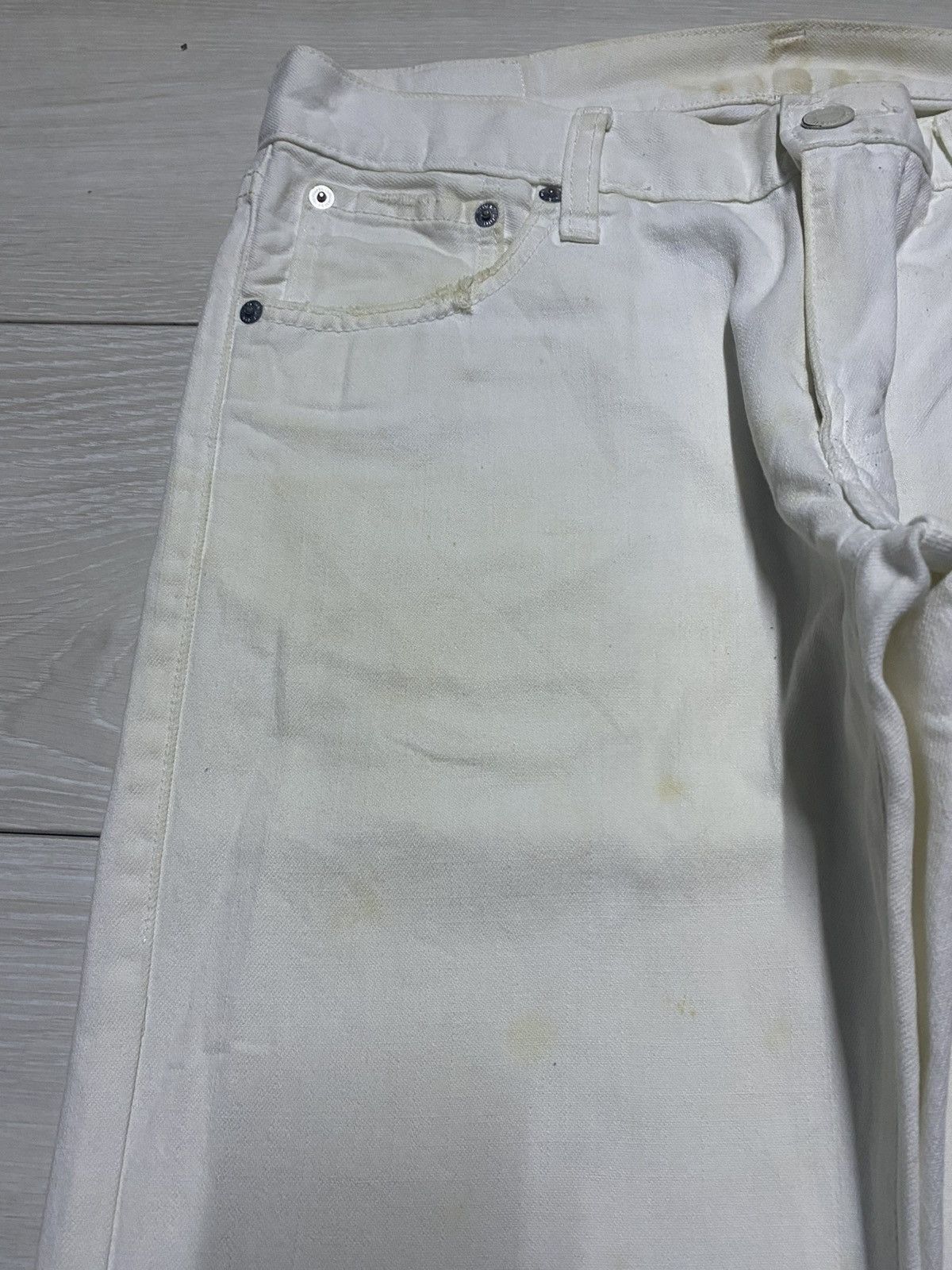 JW Anderson × Uniqlo Vintage Uniqlo S-002 Whit Denim Distressed Flare Jeans Size US 34 / EU 50 - 9 Thumbnail