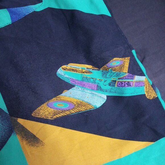Other Vintage Cafe Abstract Airplane Rose Polyester Disco Shirt Size US XL / EU 56 / 4 - 3 Thumbnail