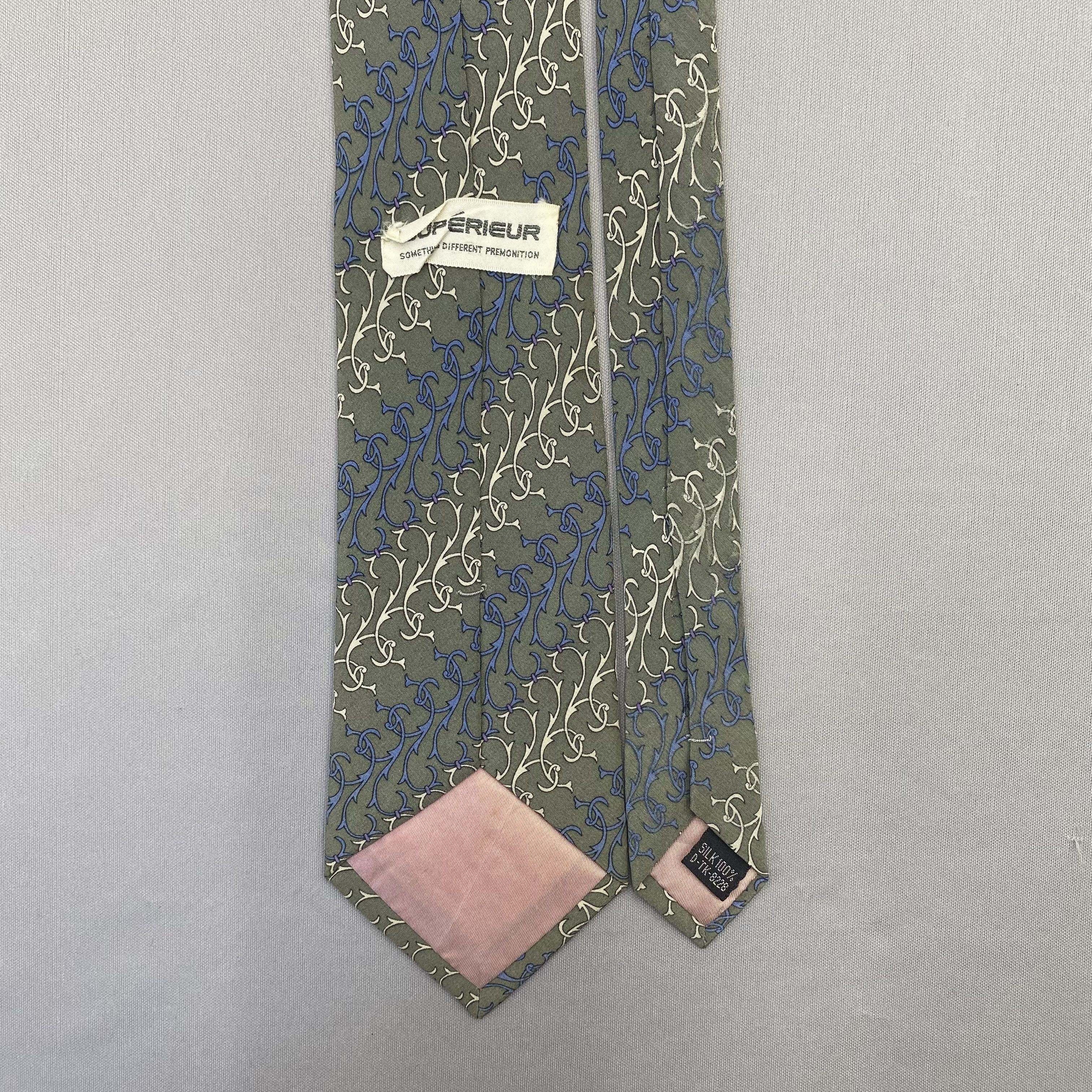 Japanese Brand Vintage Superieur SILK Necktie Cravate Pure Silk Size ONE SIZE - 6 Thumbnail