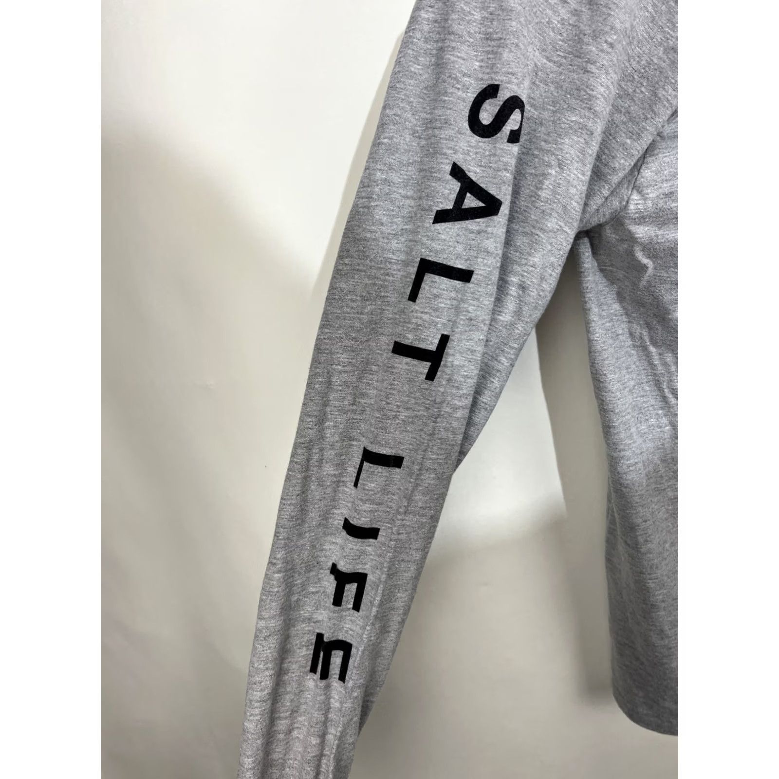 Vintage SALT LIFE Live Salty Long Sleeve Pocket T-Shirt Grey USA Flag Men's M Medium Size US M / EU 48-50 / 2 - 6 Thumbnail