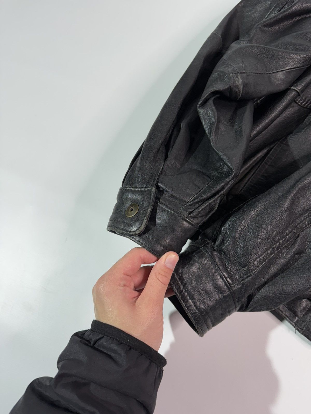 Other Vintage Made in Italy leather jacket boxy avant garde swag Size US L / EU 52-54 / 3 - 9 Thumbnail