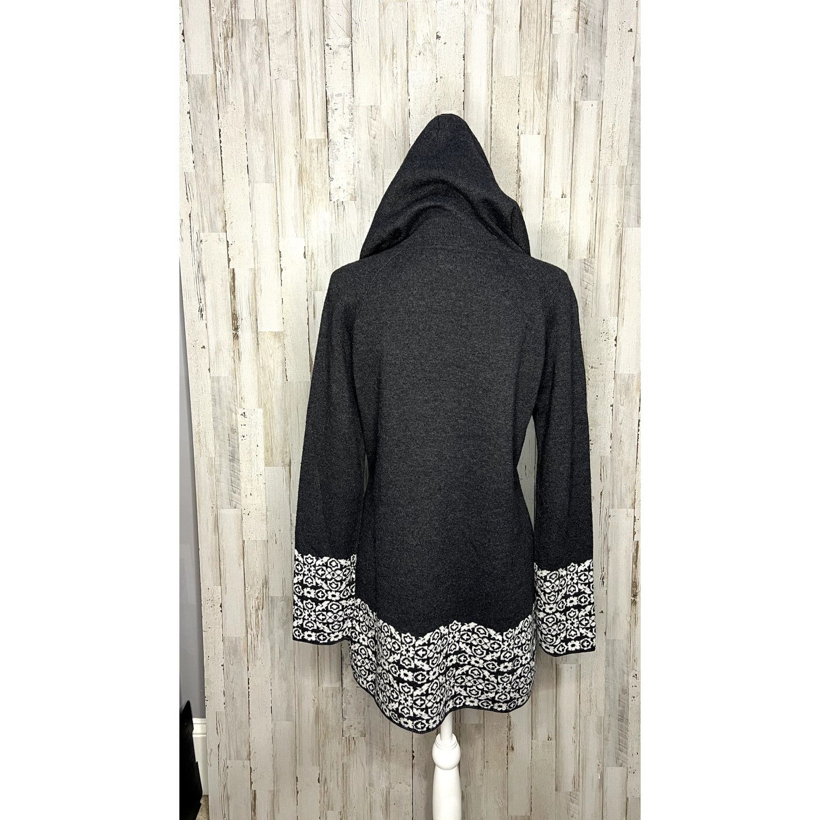 Cynthia Rowley Cynthia Rowley Women's Medium Gray Hooded Full-Zip Cardigan Size M / US 6-8 / IT 42-44 - 3 Thumbnail