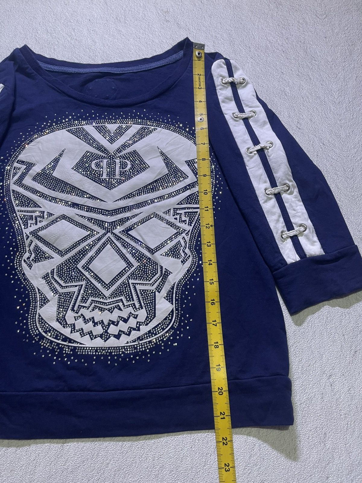 Japanese Brand Y2K long sleeve tshirt big skull motif gliter Size M / US 6-8 / IT 42-44 - 9 Thumbnail