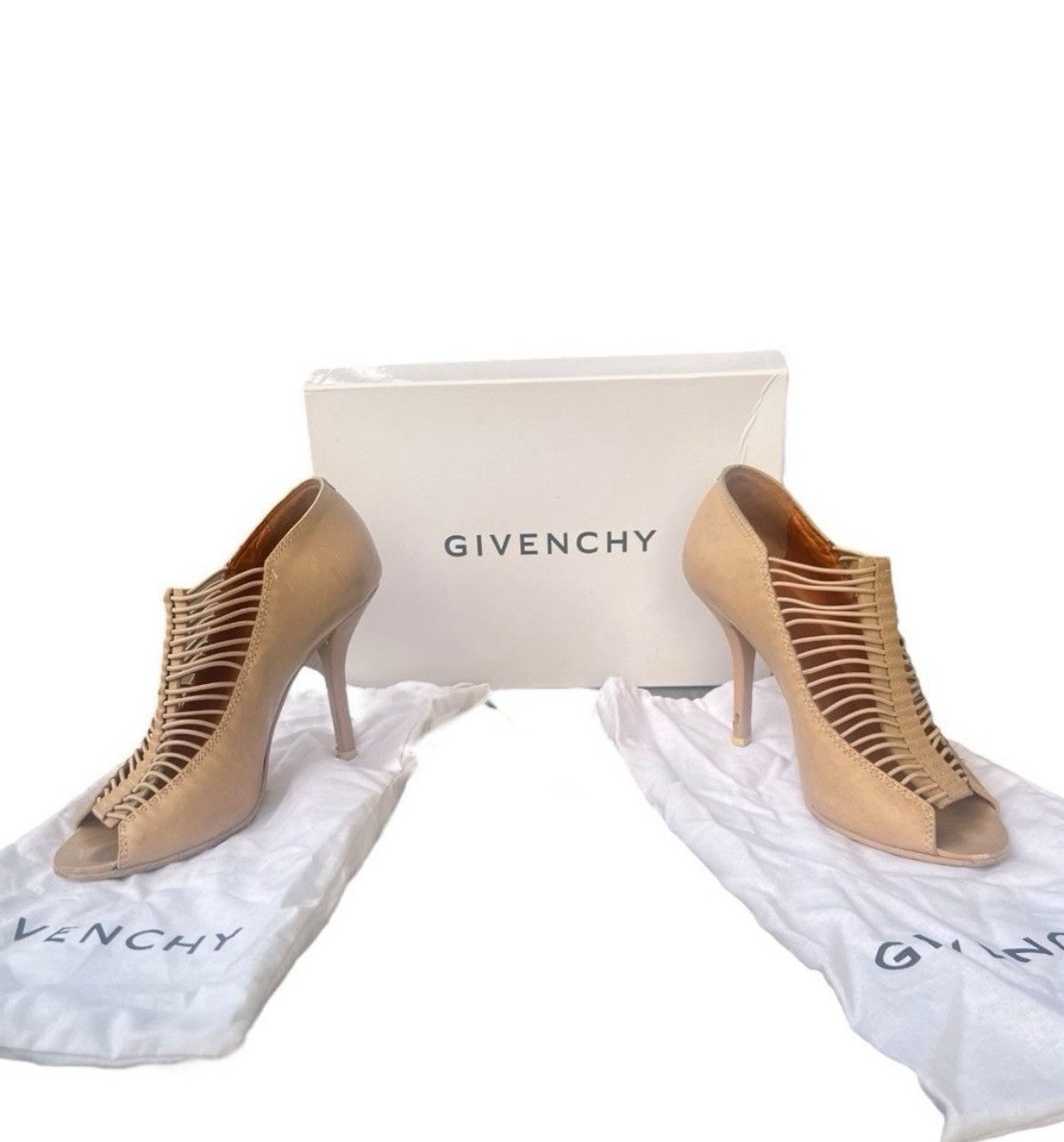 Givenchy Givenchy Beige Leather Cage Booties – Open Toe 37.5/7.5 Size US 7.5 / IT 37.5 - 1 Thumbnail