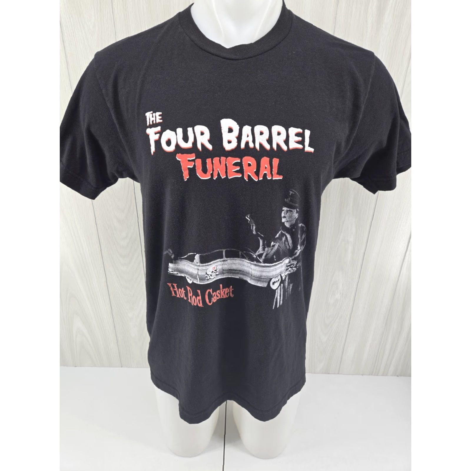 Tultex Tultex The Four Barrel Funeral Band T Shirt fabric Cotton Blend Black Solid Halloween Mens L NS Size US L / EU 52-54 / 3 - 2 Thumbnail