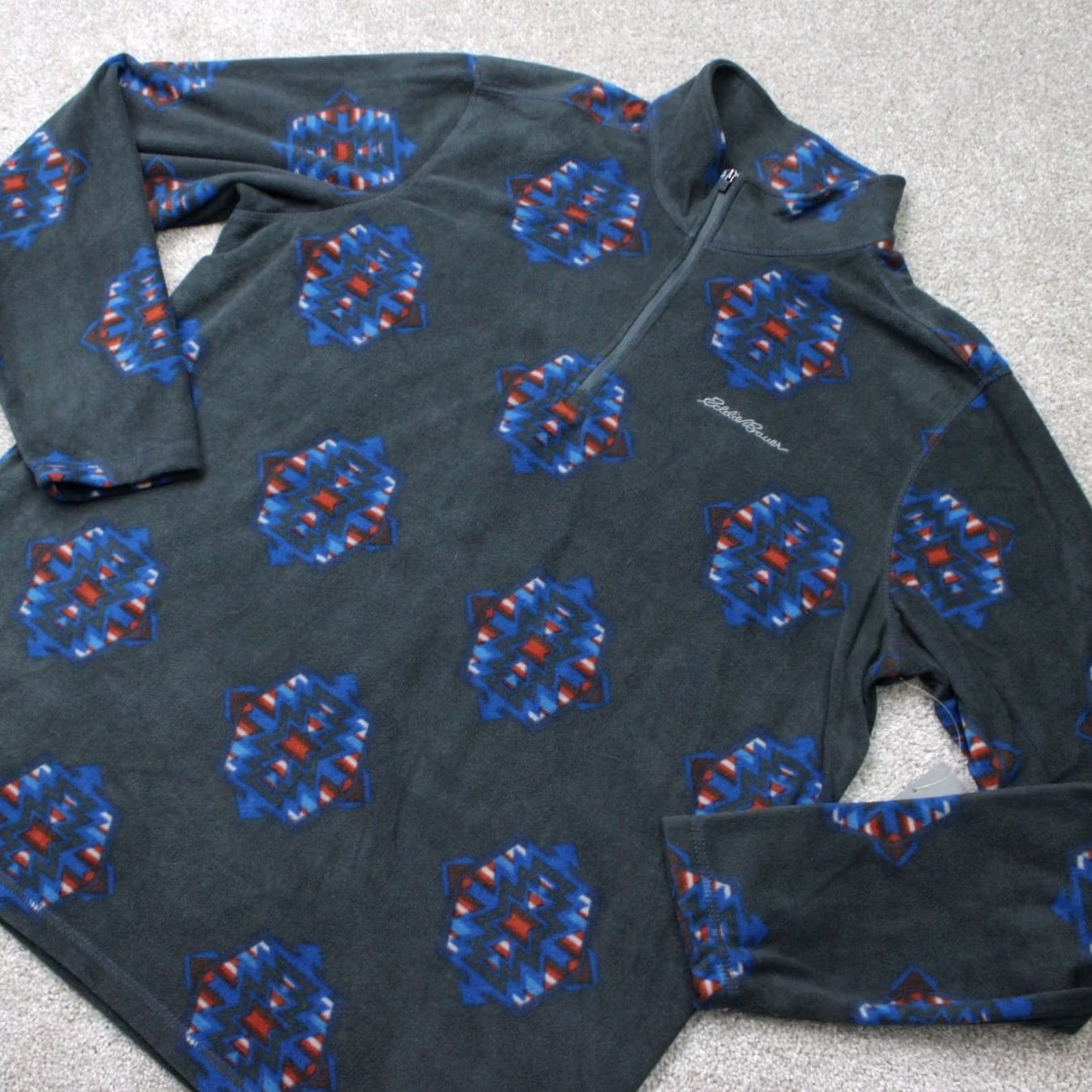 Eddie Bauer Eddie Bauer Sweatshirt Womens XL Gray Geometric 1/4 Zip Fleece NWT Tall Size XL / US 12-14 / IT 48-50 - 4 Thumbnail