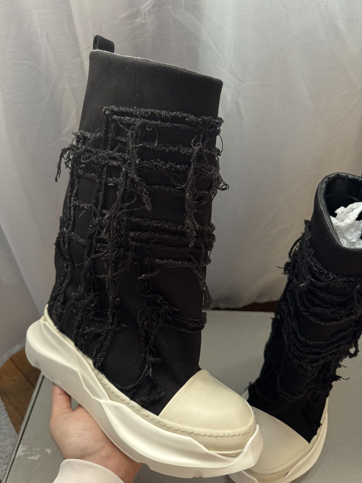 Rick Owens Rick Owens DRKSHDW ‘Slashed Fogachine’ Size US 8 / EU 41 - 1 Thumbnail
