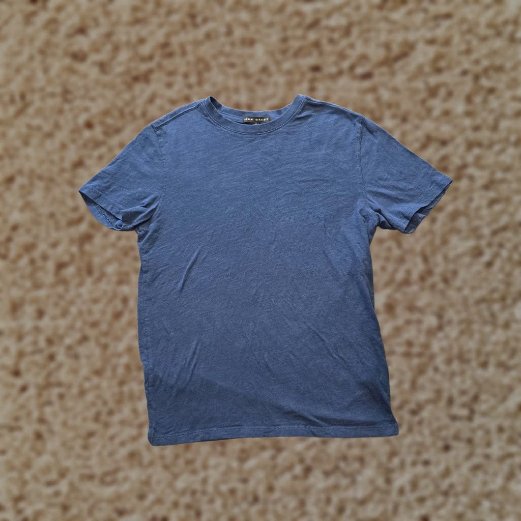 Vintage Robert Barakeet Shirt Mens Size S Navy Blue Short Sleeve Slub Knit Casual T-Shirt Regular Fit Crew Neck Lightweight Men’s Shirt Size US S / EU 44-46 / 1 - 1 Thumbnail