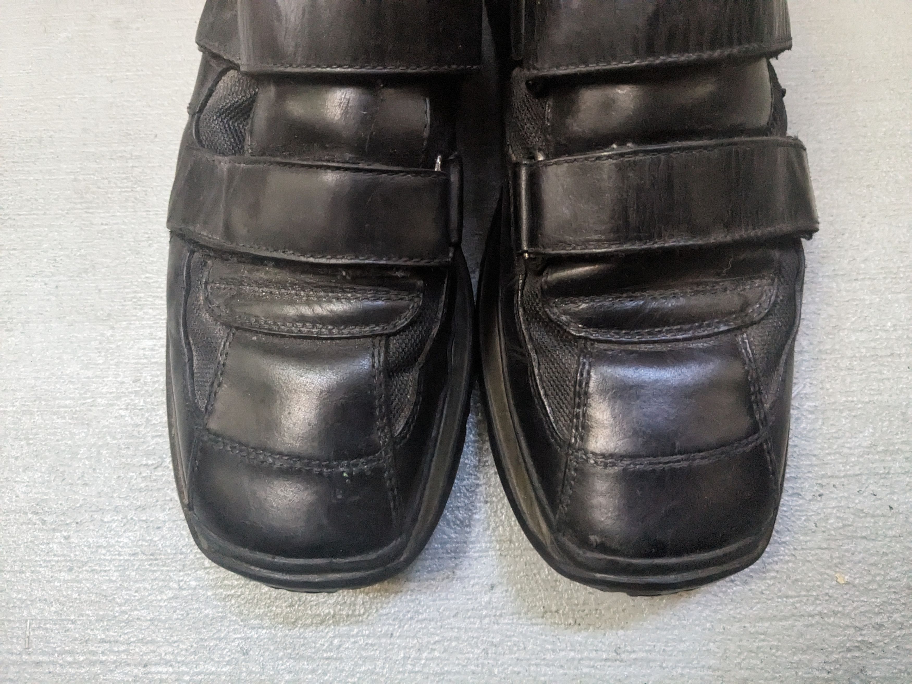 Prada Prada Sneakers Size 9.5 Black Leather Mid Tops Strap Y2K Size US 9.5 / EU 42-43 - 6 Thumbnail