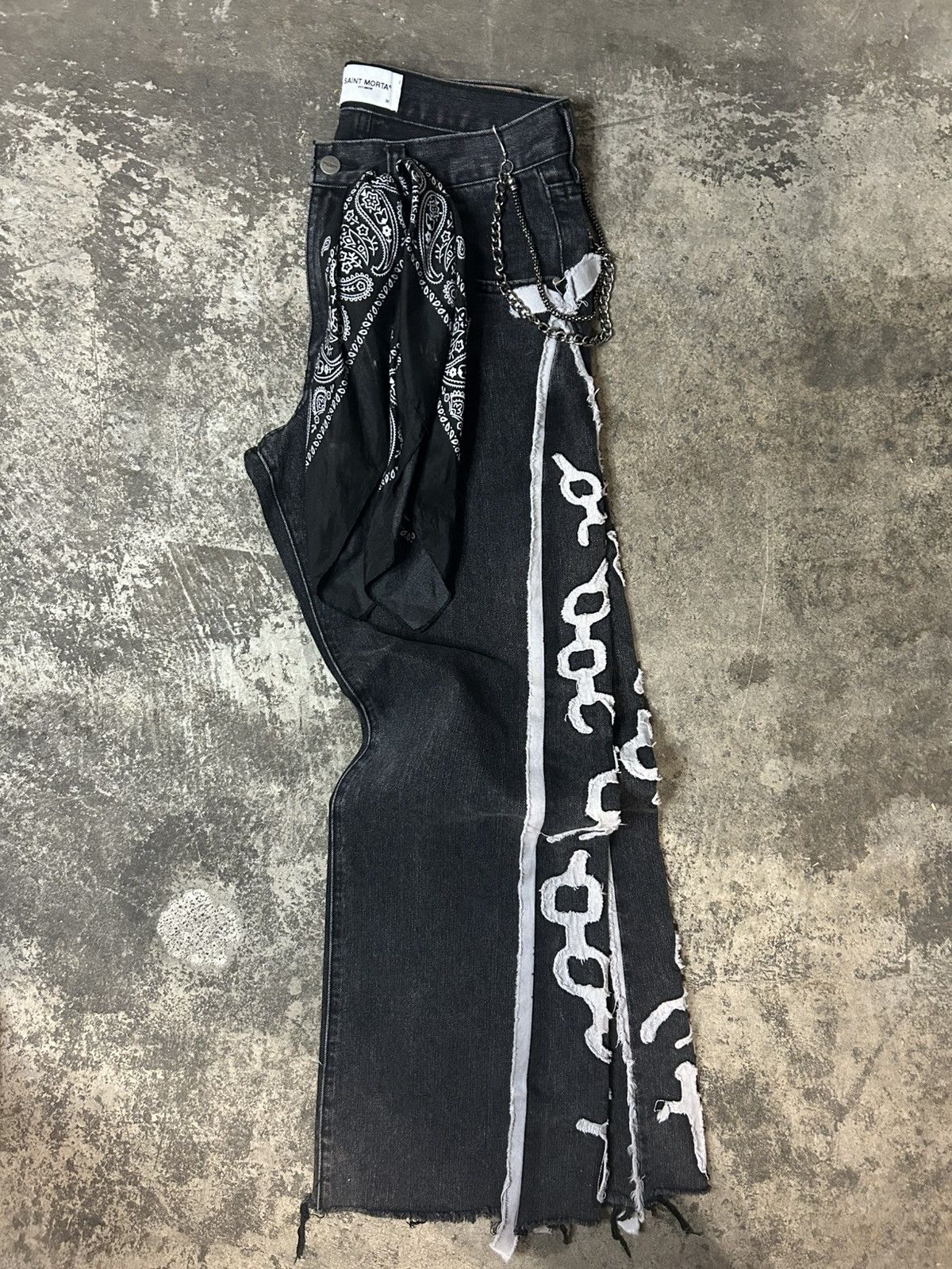 Designer SAINT MORTA FLARE DENIM Size US 30 / EU 46 - 2 Thumbnail