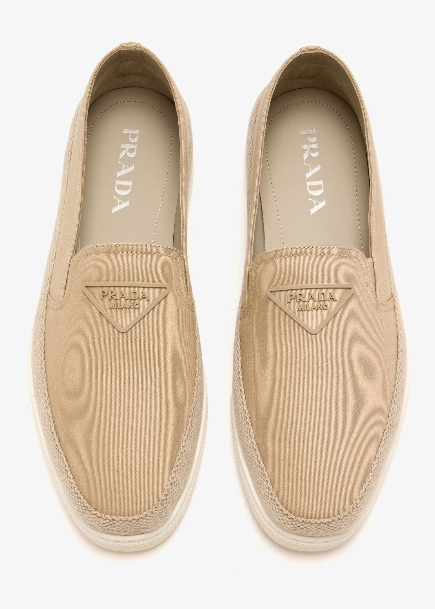 Prada o1mt1gz0526 Re-Nylon Slip-On Sneakers in Beige Size US 8 / EU 41 - 4 Thumbnail