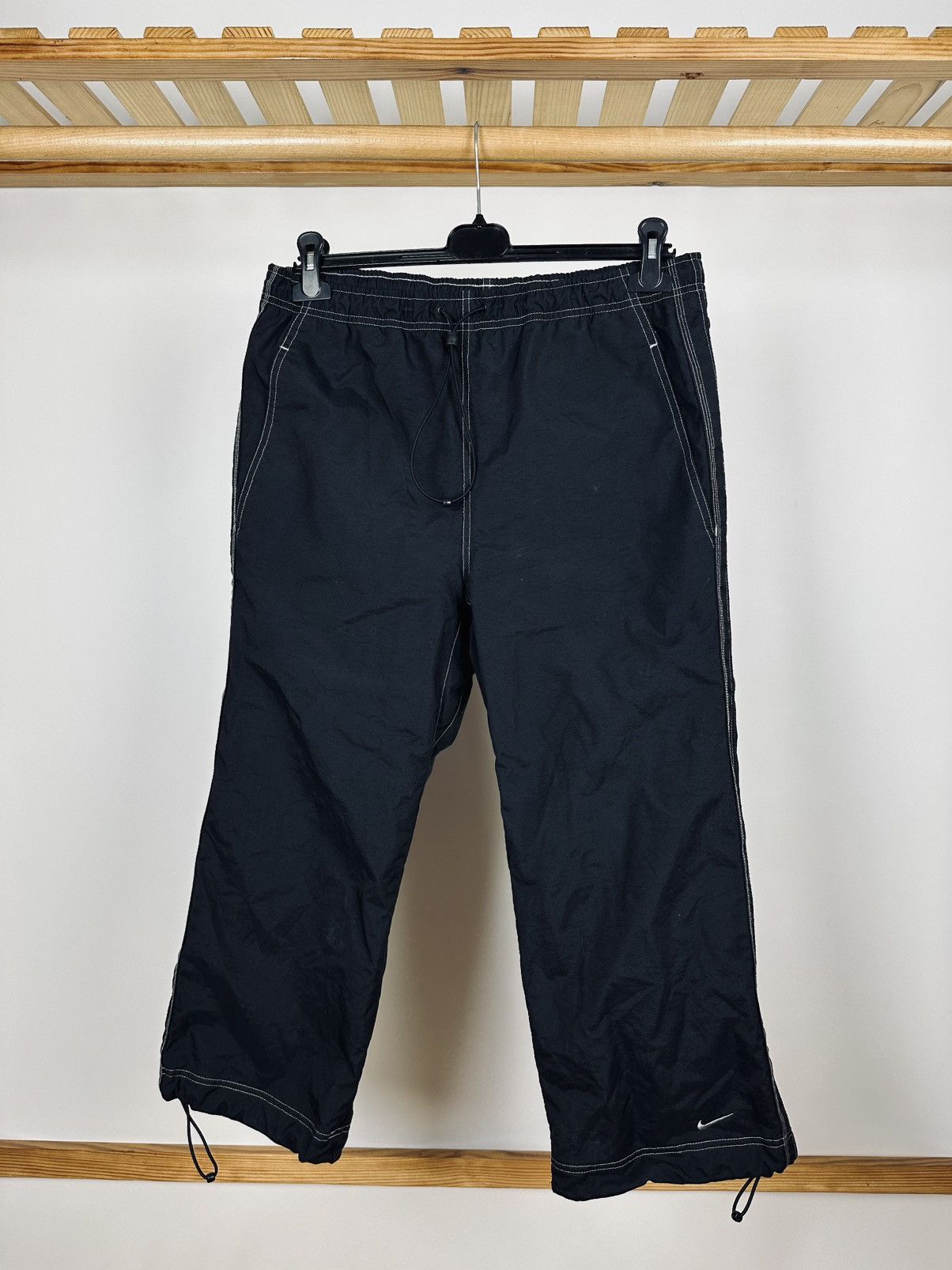 Nike × Vintage Y2K Nike Vintage Nylon Shorts Swoosh Size L Size US 33 - 1 Thumbnail