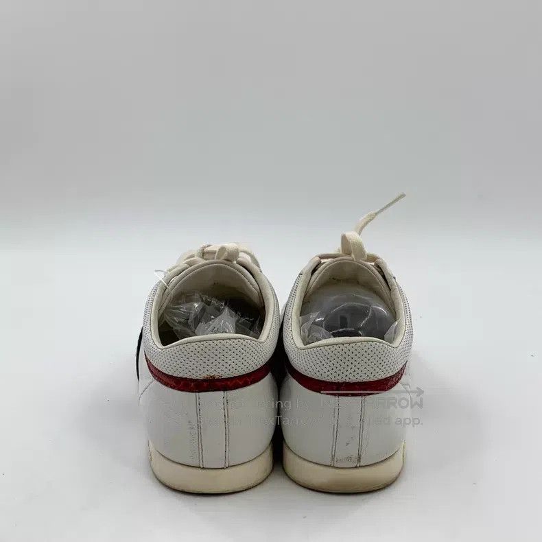Gucci Gucci White striped webbing lace-up casual flat board shoe Size US 5.5 / IT 35.5 - 4 Thumbnail