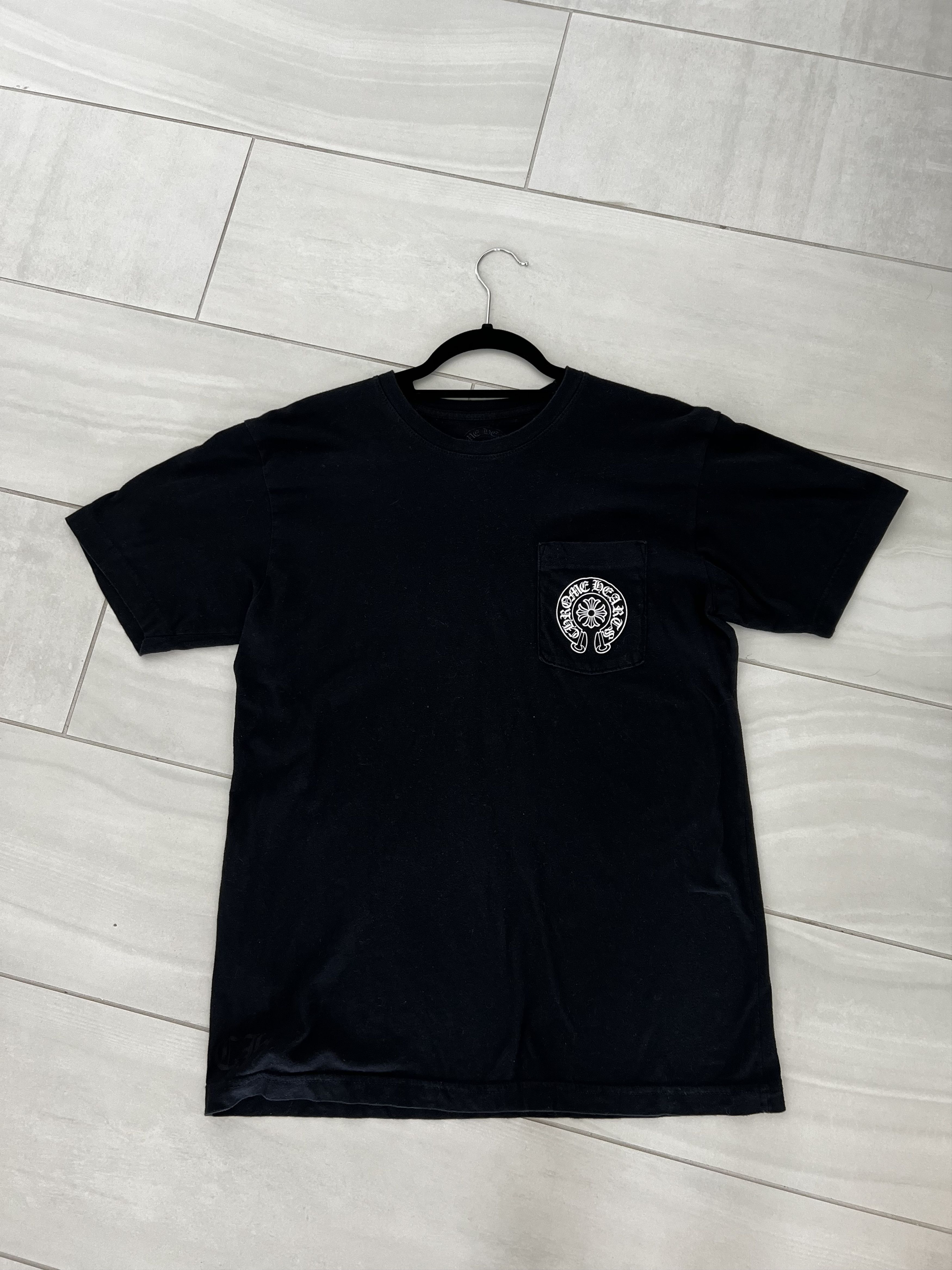 image of Chrome Hearts London Short Sleeve Black Tee, Men's (Size Large)
