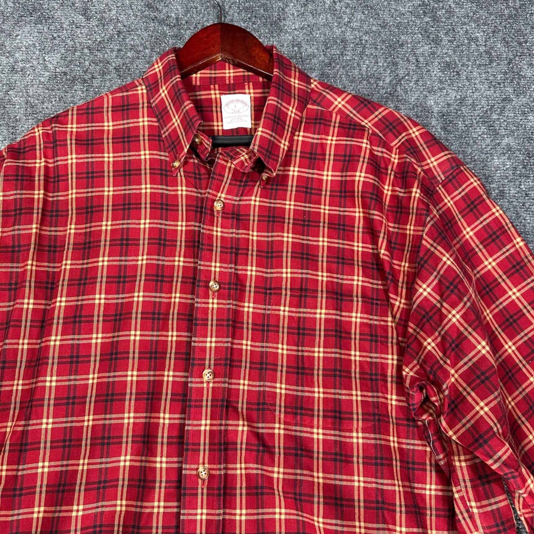 Brooks Brothers Brooks Brothers Shirt Mens Large Button-Down The Original Polo Red Plaid Non Iron Vintage No Size US L / EU 52-54 / 3 - 4 Thumbnail