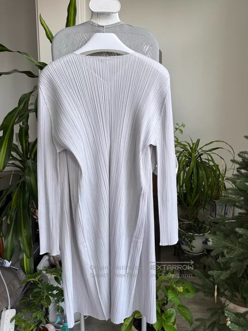 Issey Miyake Issey Miyake Light Grey Ruched Cardigan Size XXL / US 16-18 / IT 52-54 - 6 Thumbnail