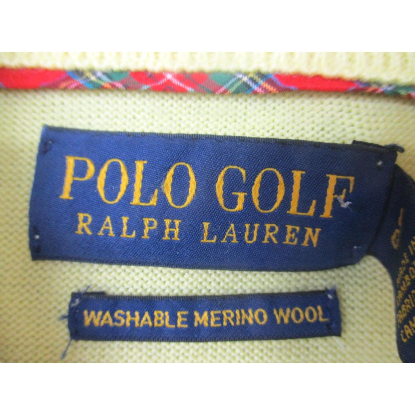 Polo Ralph Lauren Polo Golf Ralph Lauren Sweater Mens Large Yellow Merino Wool Henley Shoal Creek Size US L / EU 52-54 / 3 - 5 Thumbnail