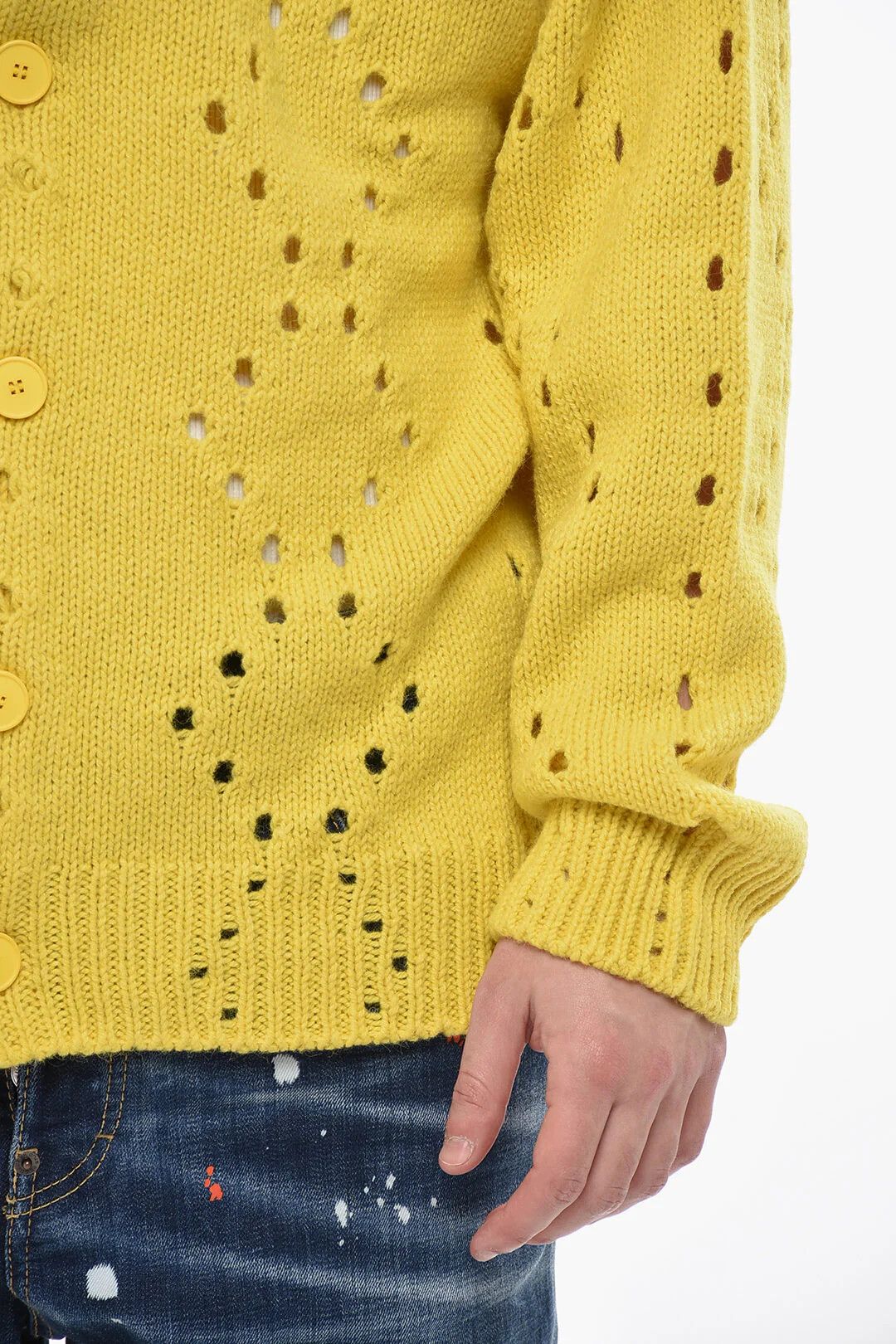 Givenchy og1mm0326 Alpaca-Blend Cardigan in Yellow Size US XS / EU 42 / 0 - 3 Thumbnail