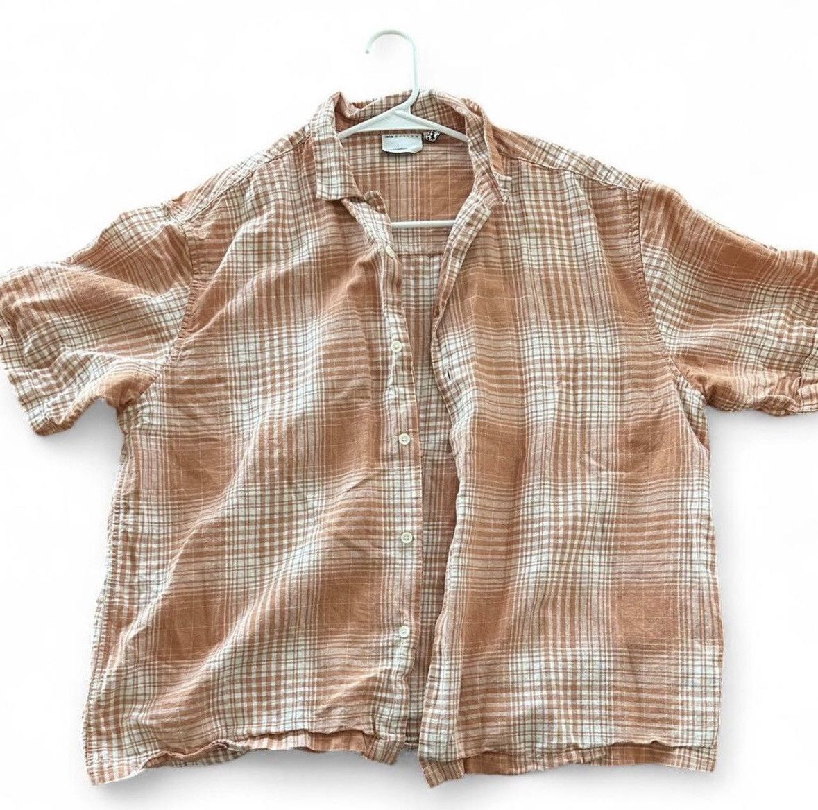 Asos asos Orange and white plaid button-up shirt Size US M / EU 48-50 / 2 - 1 Thumbnail