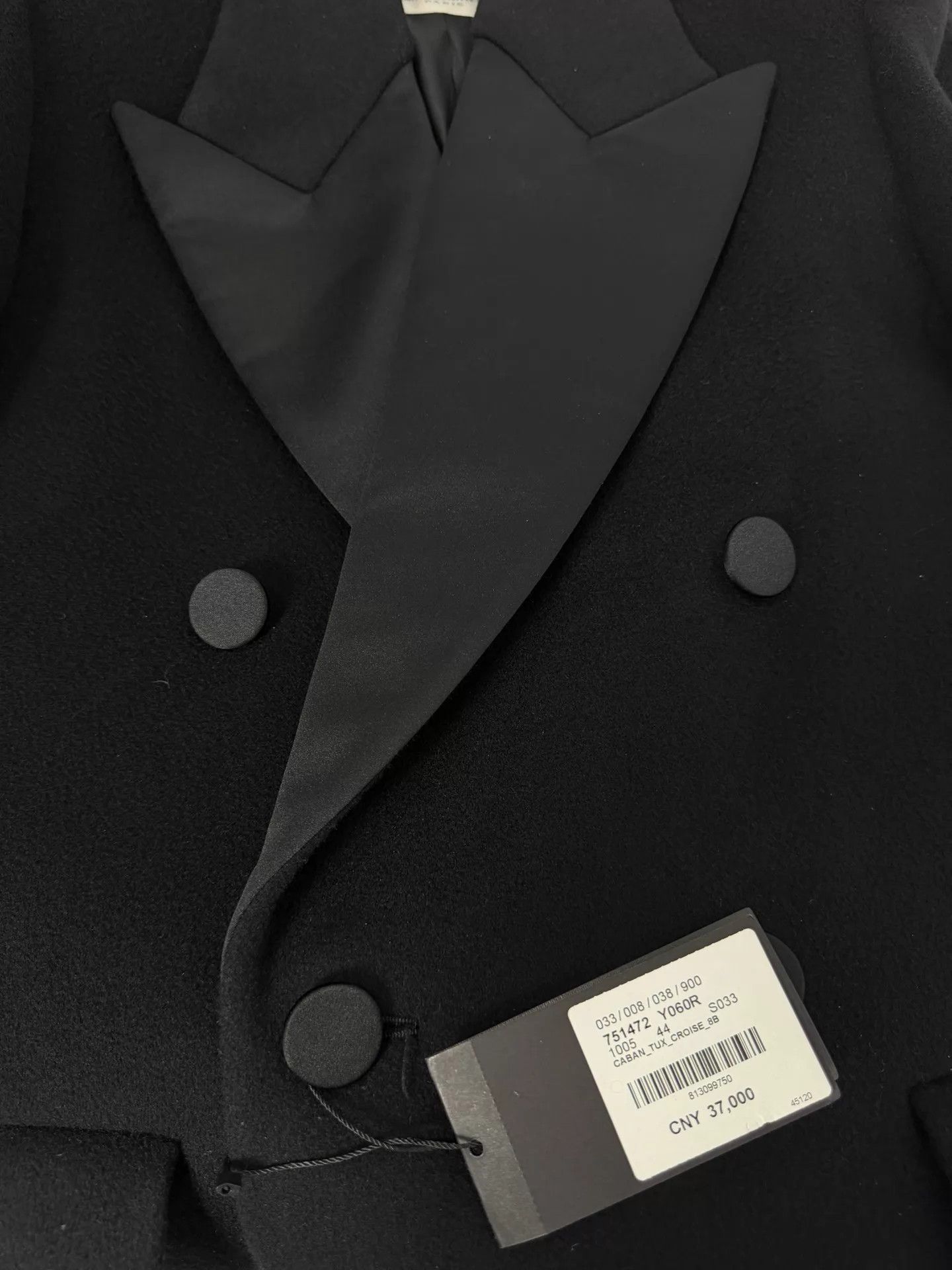 Saint Laurent Paris Saint Laurent 23FW Black DB Wide-Shoulder Blazer Size 44R - 3 Thumbnail
