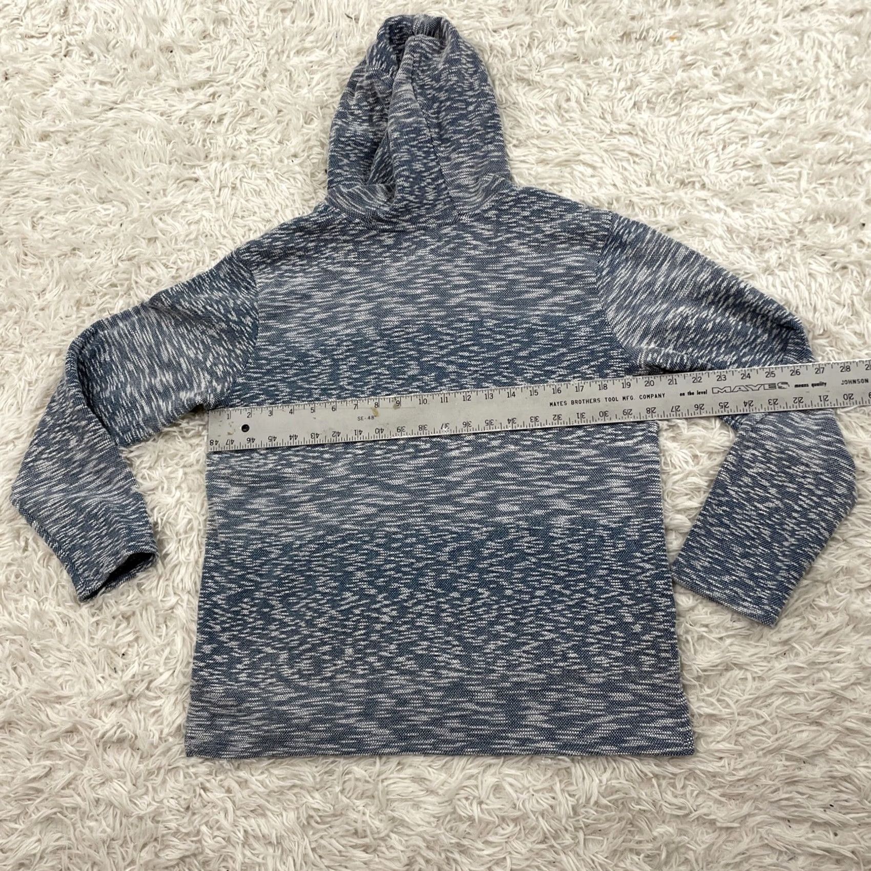 Hang Ten Hang Ten Hoodie Adult L Blue Gray Stripe Surf Beach Pullover Hooded Knit Sweatshirt Sweatshirt Size US L / EU 52-54 / 3 - 7 Thumbnail