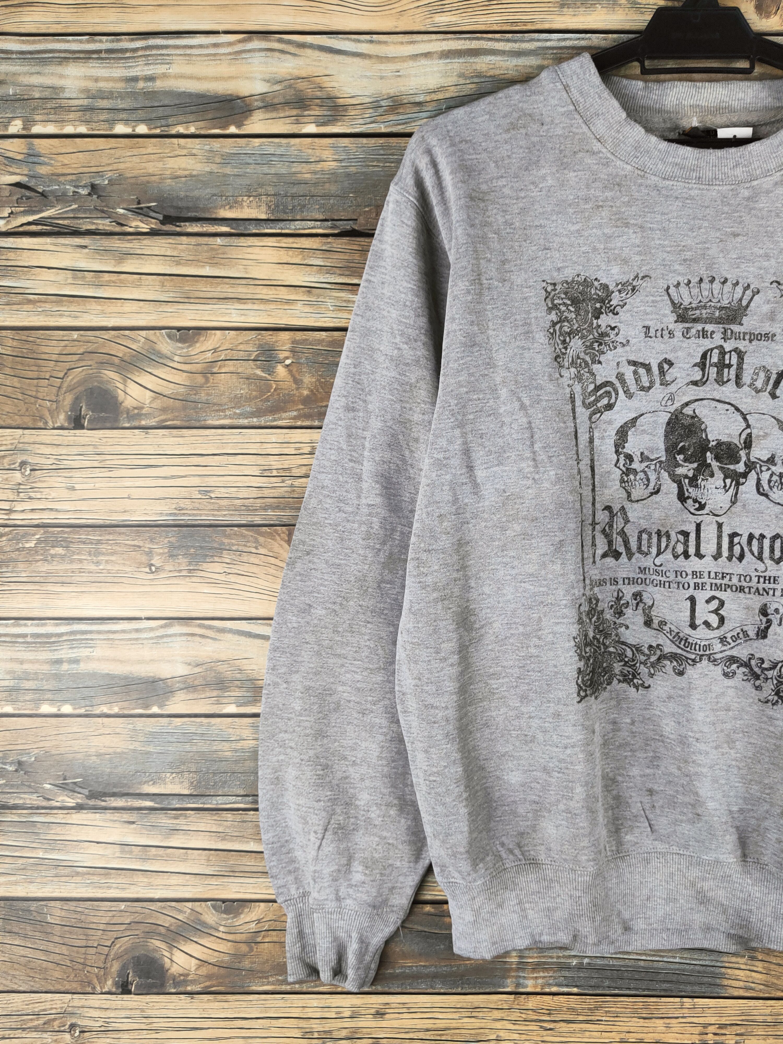 Japanese Brand DL Gold Experience Skull Gray Sweatshirts #46-203 Size US M / EU 48-50 / 2 - 4 Thumbnail