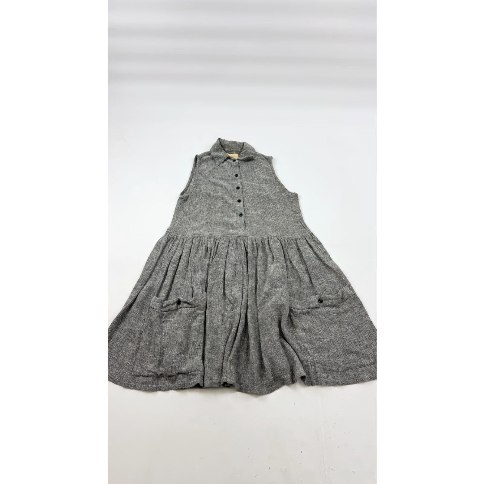 Vintage Otis & Maclain Dress Womens XS Gray Sleeveless Collared Button Front Pockets Casual Solid Size XS / US 0-2 / IT 36-38 - 2 Thumbnail