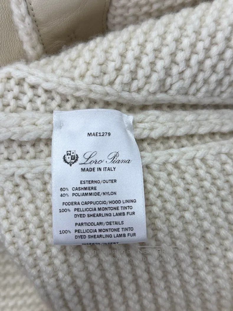 Loro Piana Loro Piana Beige Knit and Faux Fur Long Open Front Jacket Size S / US 4 / IT 40 - 5 Thumbnail
