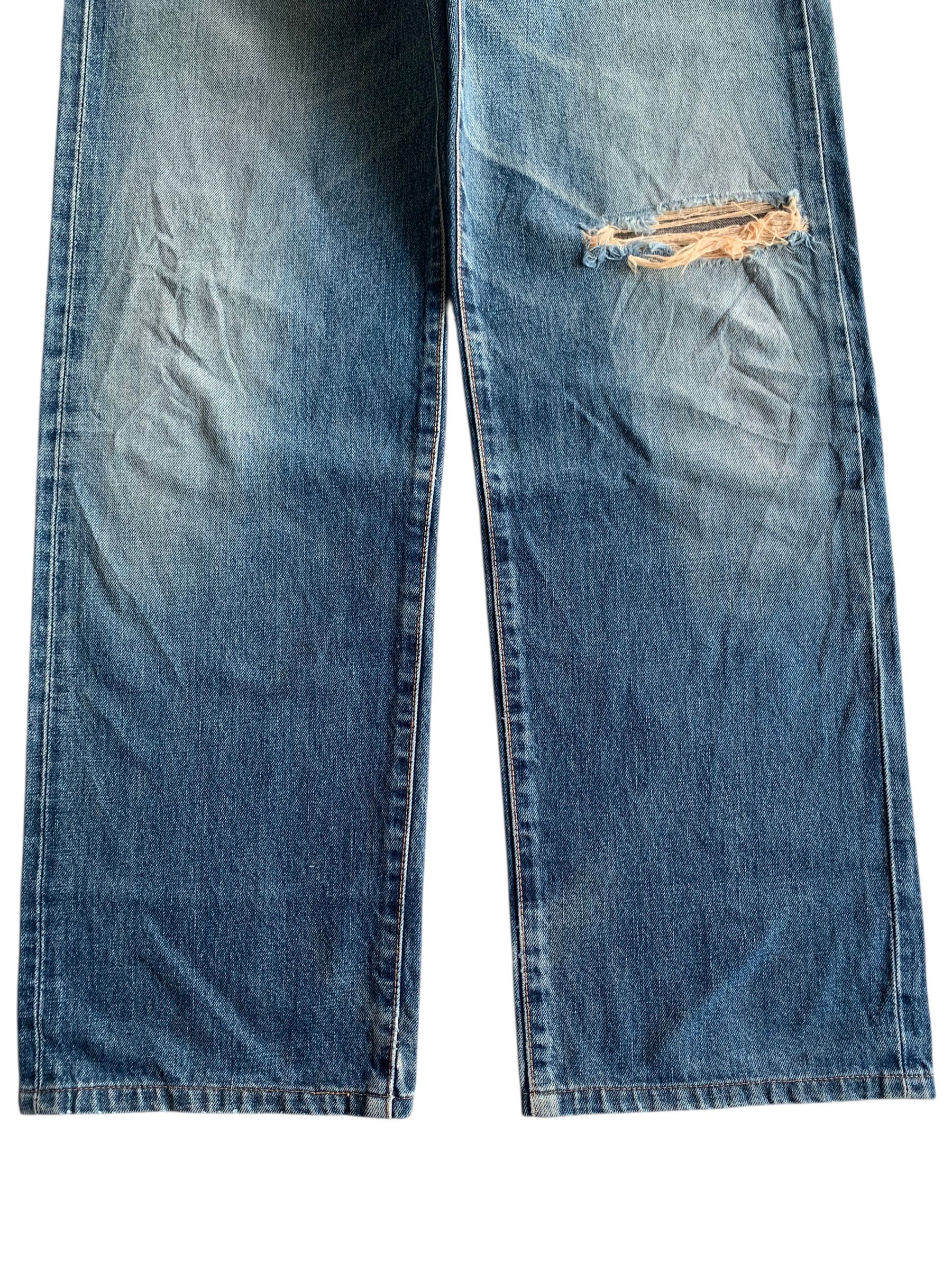 Edwin VTG EDWIN 505X SELVEDGE BAGGY FADED&RUSTY DISTRESSED DENIM Size US 31 - 8 Thumbnail