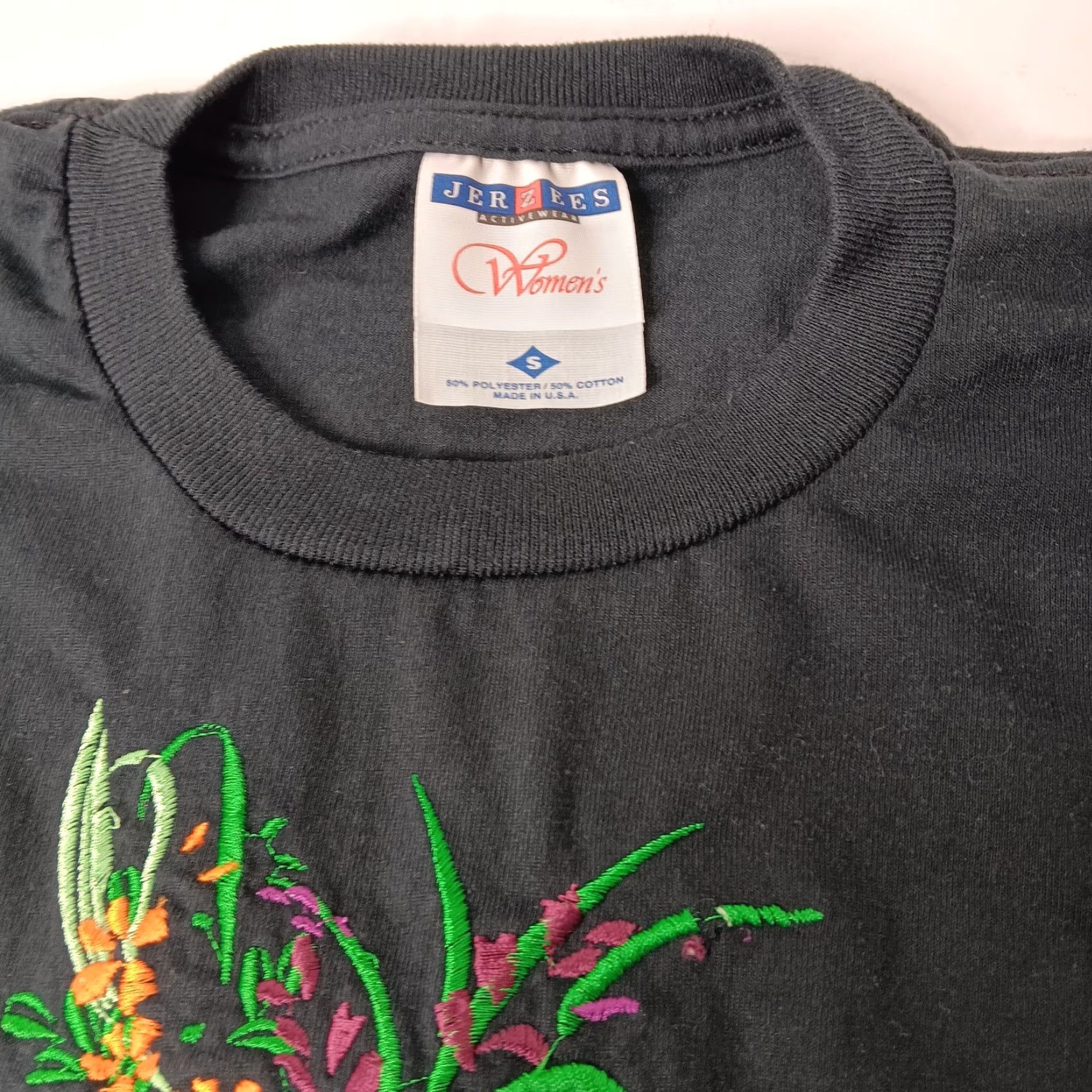 Jerzees VINTAGE Jerzees T-Shirt Women Small Black Floral Cottagecore Retro Casual USA Size S / US 4 / IT 40 - 4 Thumbnail