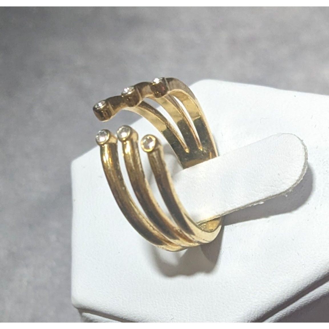 Other Baublebar Glam Gold Tone Tripe Layer Cage Ring With Clear St Size ONE SIZE - 3 Thumbnail