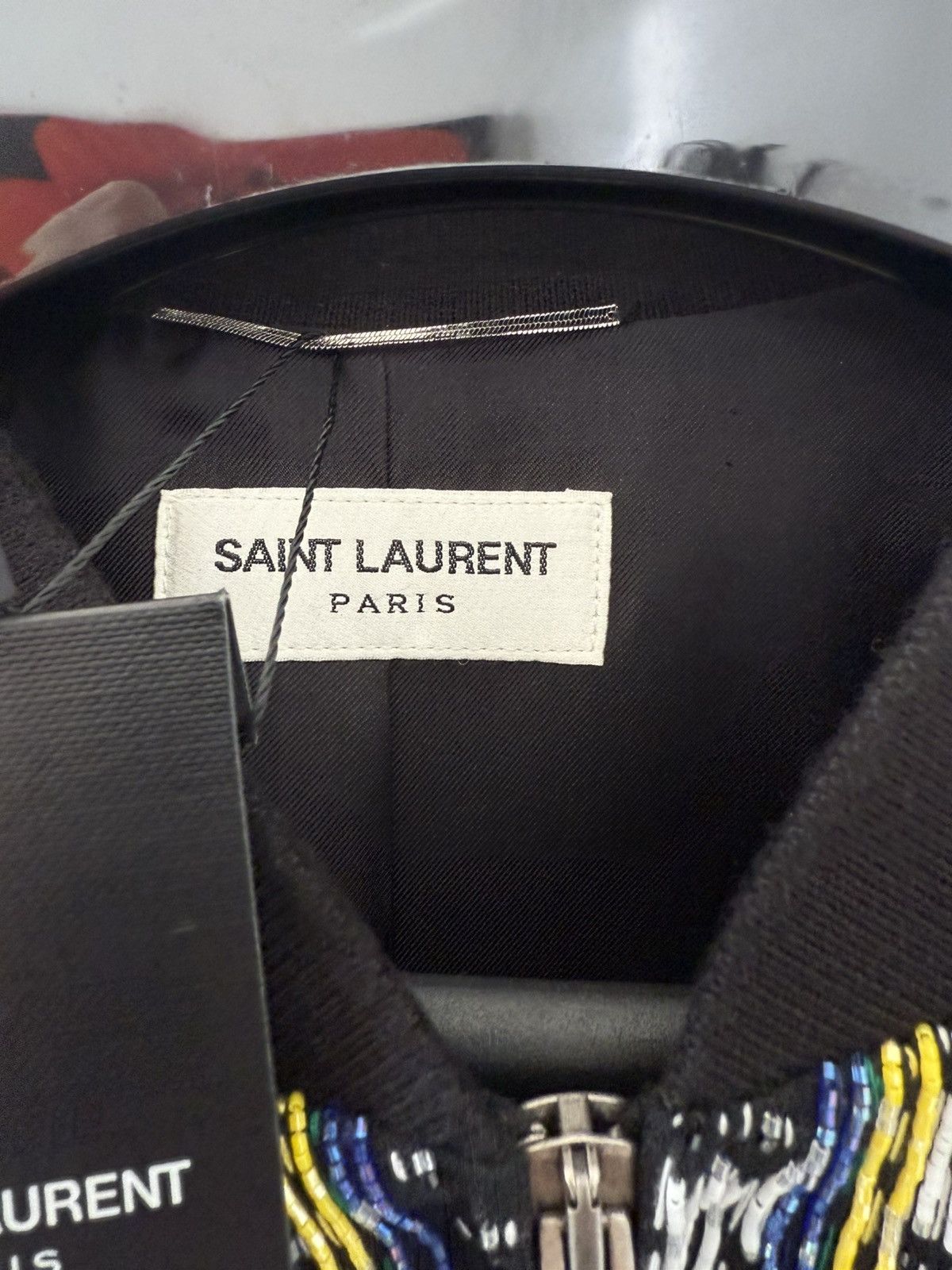 Saint Laurent Paris SS18 Runway Saint Laurent Beaded Ikat Bomber $12K Size US M / EU 48-50 / 2 - 14 Thumbnail