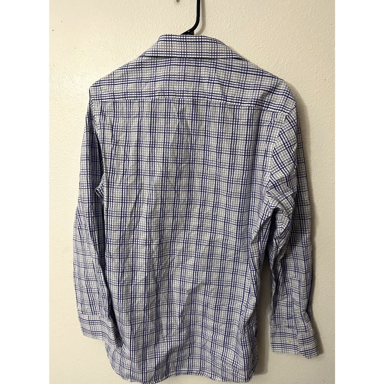 Perry Ellis Perry Ellis Slim Fit Button-Up Long Sleeve Blue Plaid Shirt 15.5 Mens Size US M / EU 48-50 / 2 - 2 Thumbnail