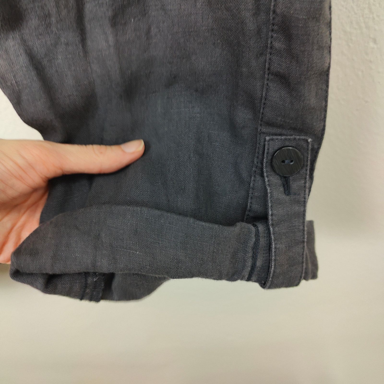 Other J Jill Linen Pants Women Large Gray Roll Cuff Pull On Size 29" - 7 Thumbnail