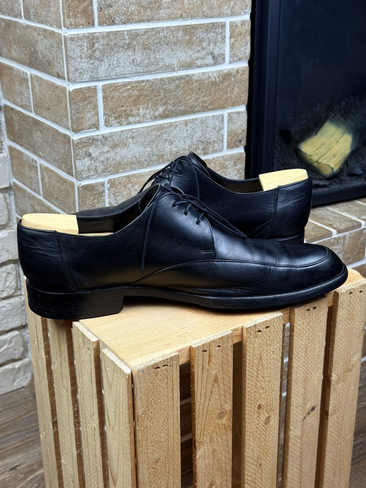 Gucci Gucci Black Leather Oxford Shoes Size US 12.5 / EU 45-46 - 9 Thumbnail