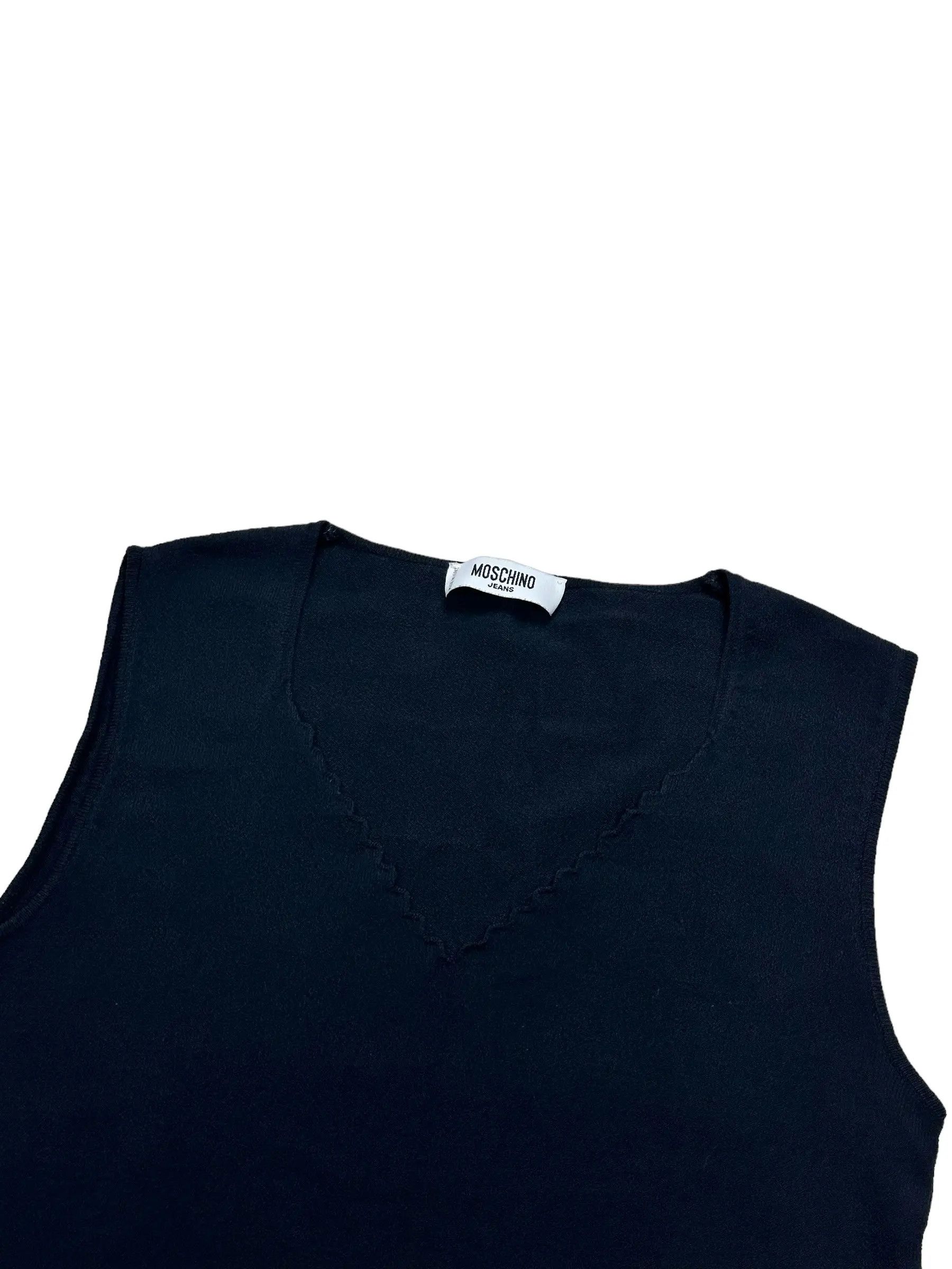 Moschino 90’s Moschino stretch cropped vintage tank top Size S / US 4 / IT 40 - 2 Thumbnail