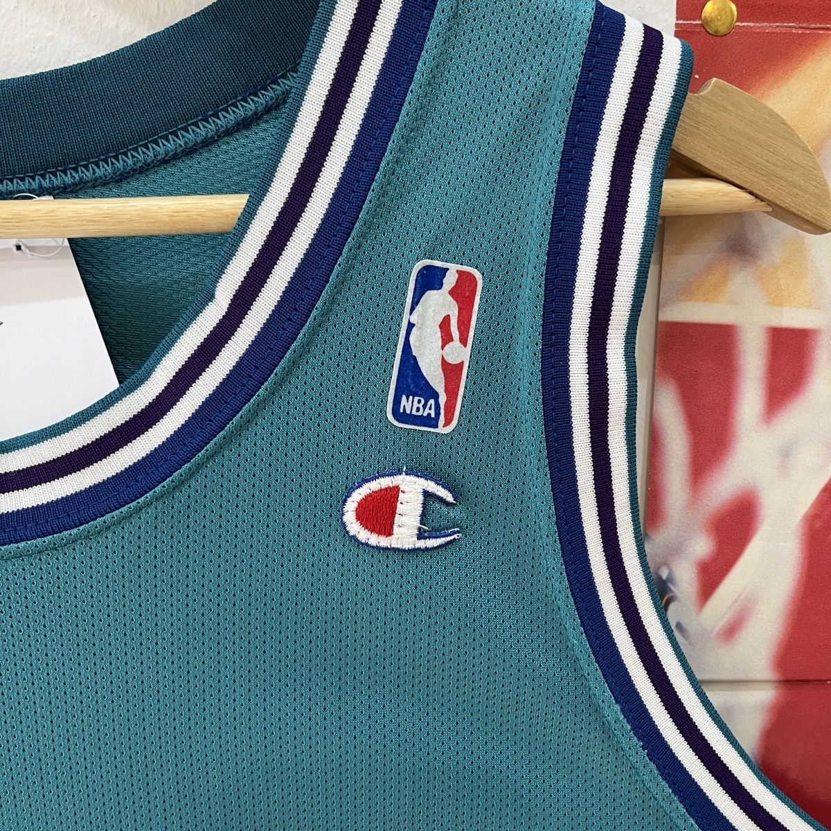 Champion × NBA × Vintage Vintage Charlotte Hornets 1991-92 Johnson #2 Champion Jersey Size US M / EU 48-50 / 2 - 6 Thumbnail
