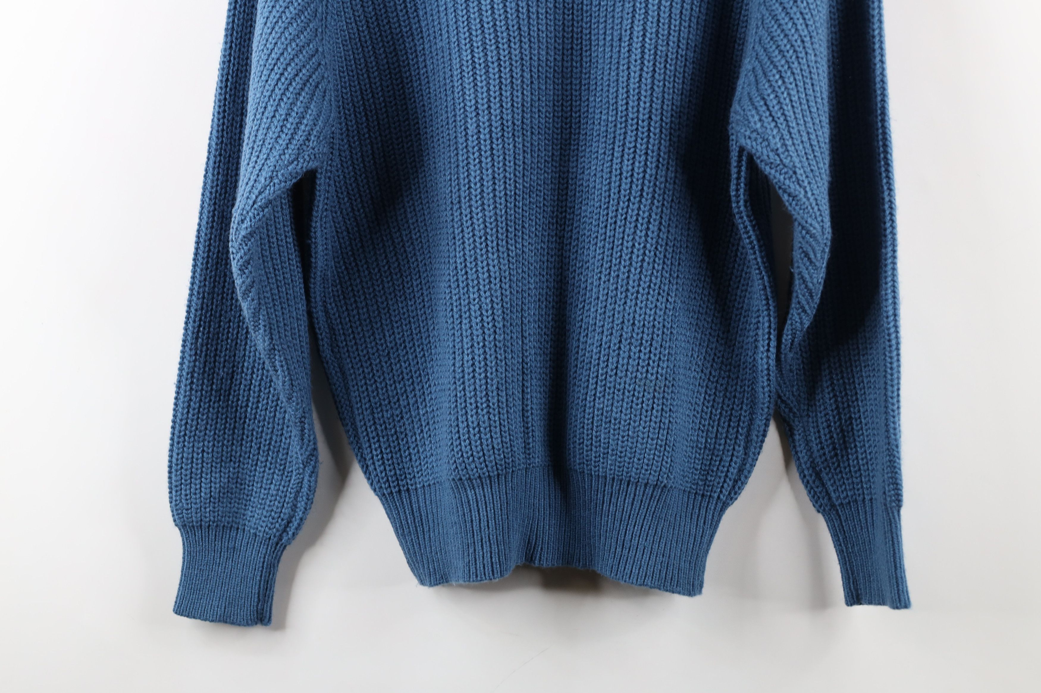 Vintage Vintage 90s Streetwear Ribbed Knit Crewneck Sweater Blue Size US S / EU 44-46 / 1 - 9 Thumbnail