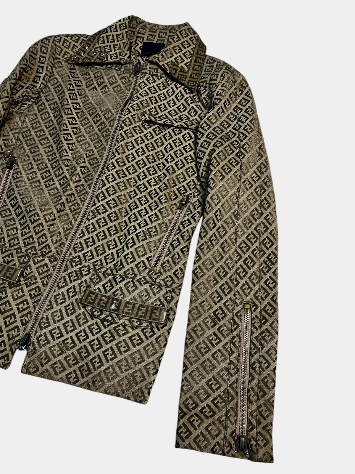 Fendi Vintage Fendi Zucca All-Over Monogram Zip Jacket Size 6 USA Size US S / EU 44-46 / 1 - 4 Thumbnail