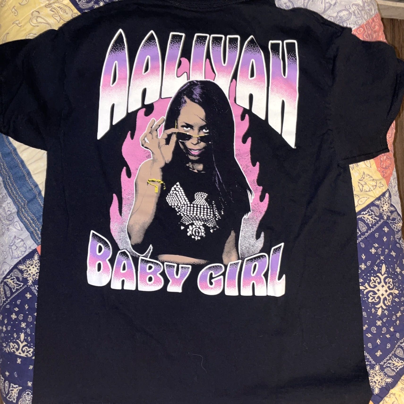 Vintage Aaliyah Princess of R&B T-Shirt Black L Mens Size US L / EU 52-54 / 3 - 4 Thumbnail