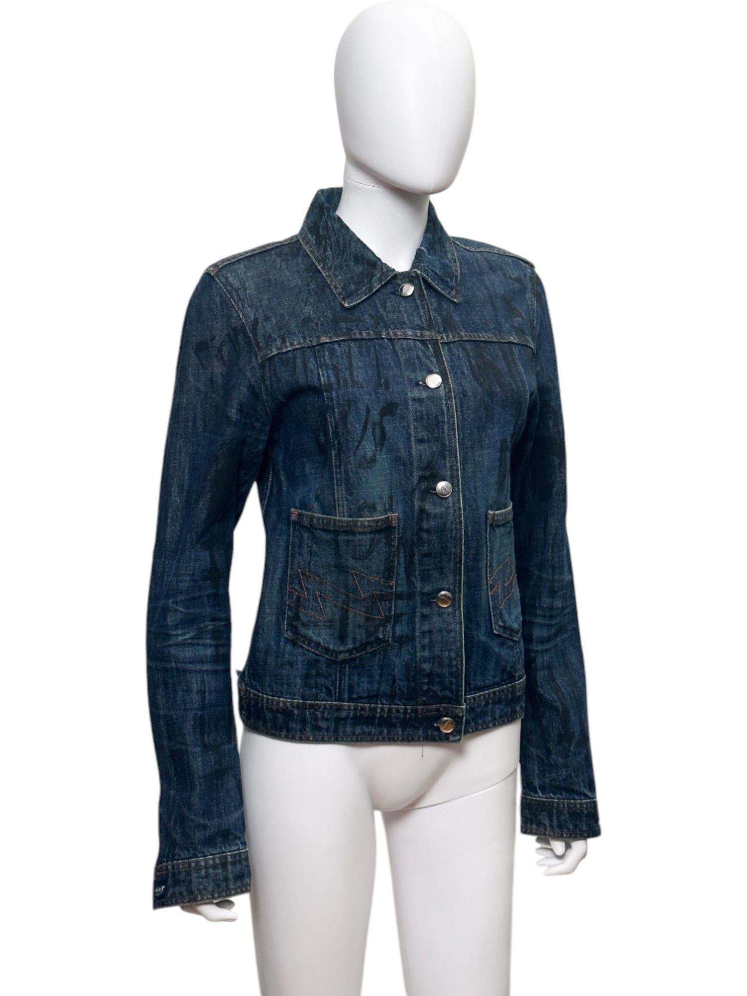 W&LT SS98 "Kiss The Future" Denim Jacket Size US S / EU 44-46 / 1 - 2 Thumbnail