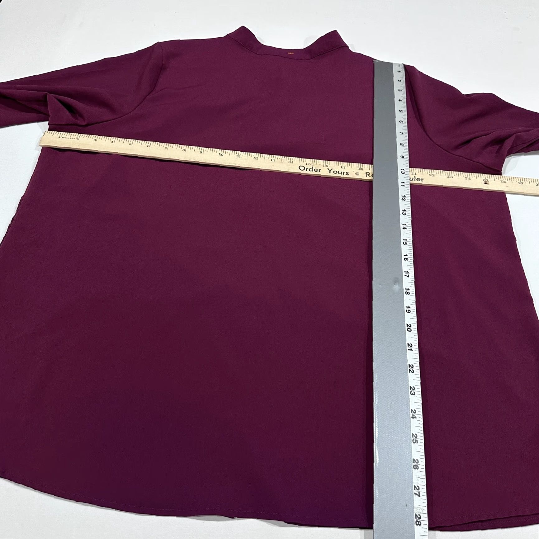 Vintage ANA Blouse Womens Plus 2X Purple Tunic Collared Lace Panel Long Sleeve Feminine Vintage: No (remove) Size XXL / US 16-18 / IT 52-54 - 7 Thumbnail