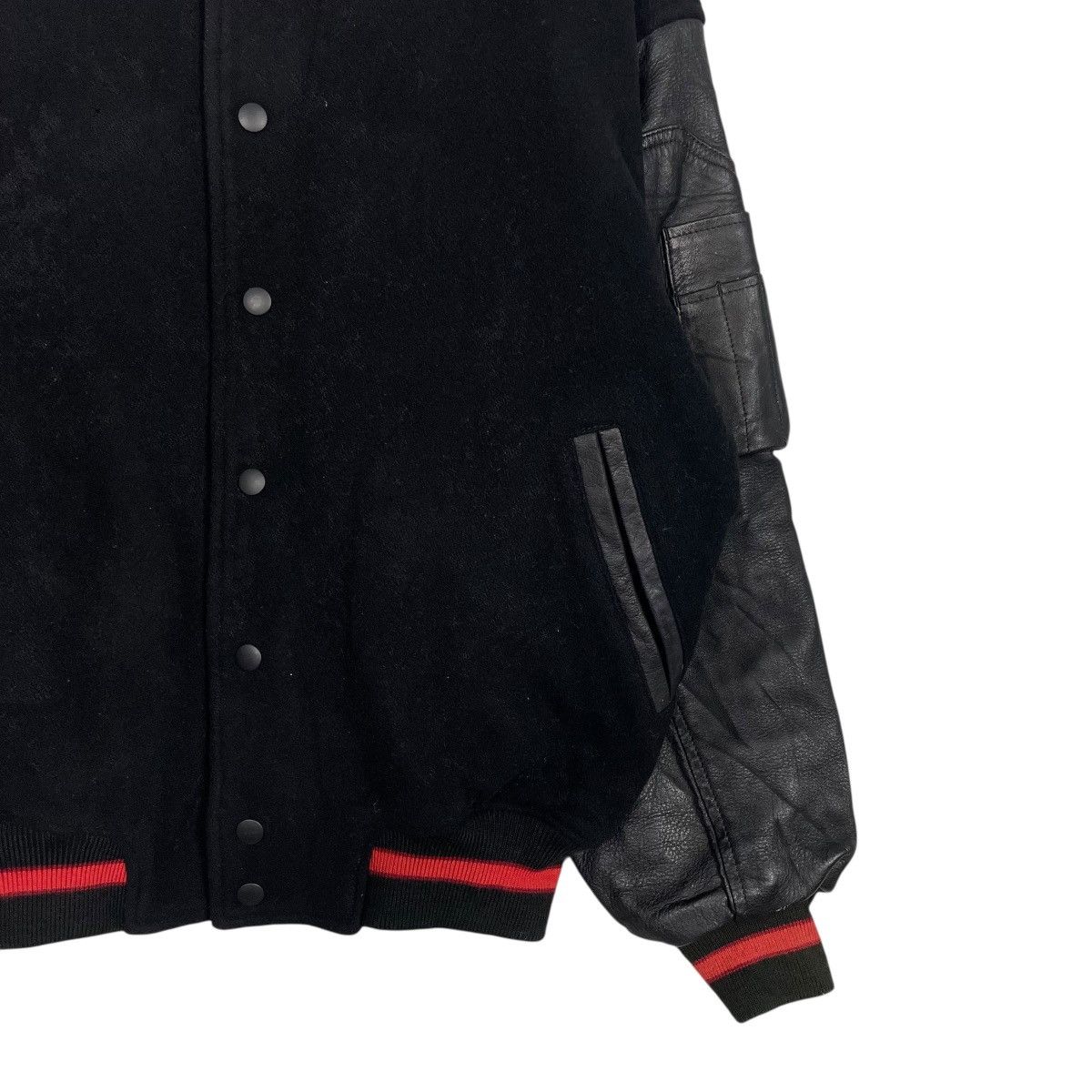 Kansai Yamamoto Vtg Kansai Man Yutaka Nishimura Leather Varsity Jacket Size US M / EU 48-50 / 2 - 6 Thumbnail